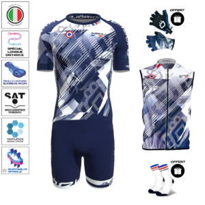 Extra Pack Maillot Cuissard Gilet Strada Marine France