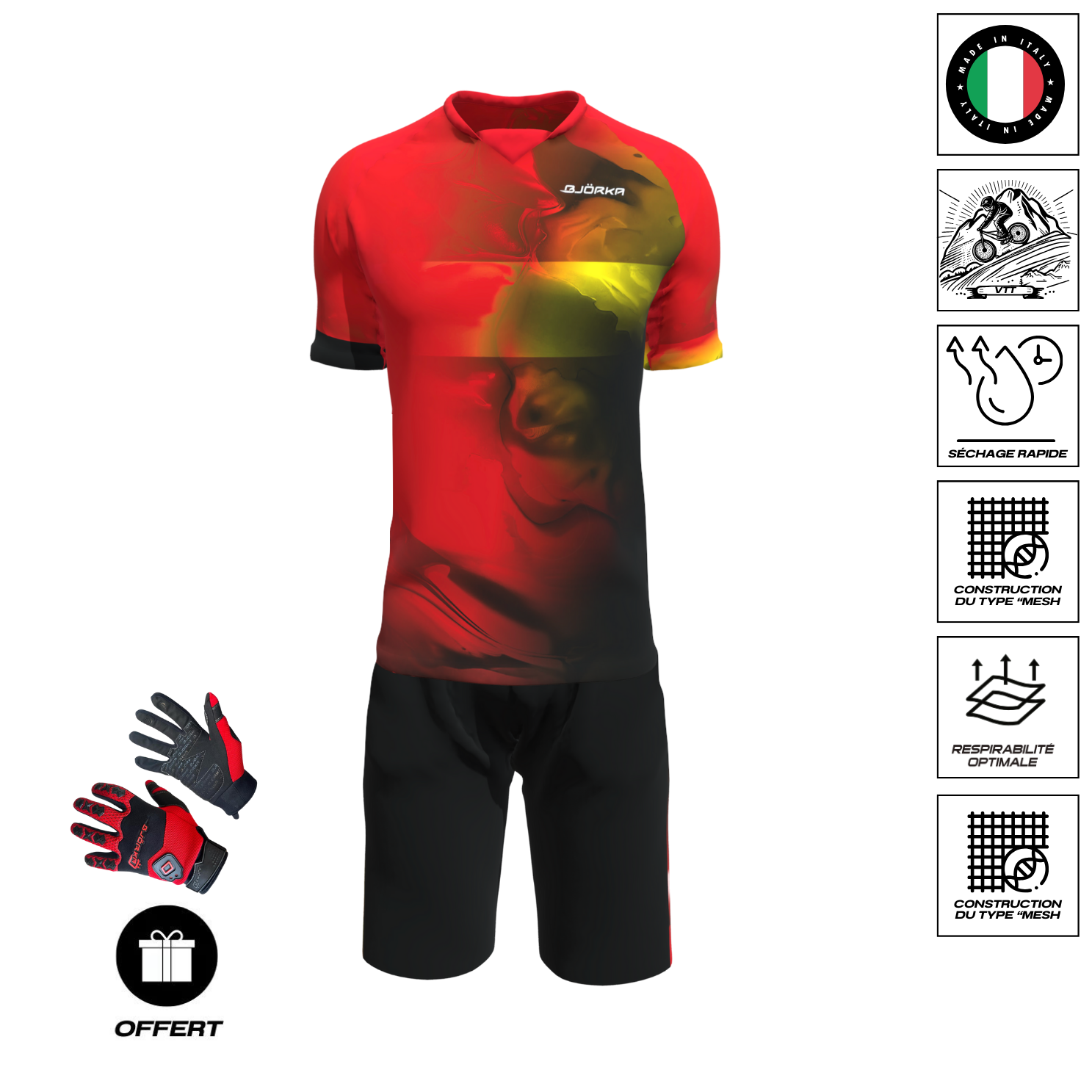 Maillot Cyclisme Bontrager Solstice – Homme M – Rouge – Manches Courtes – Occasion